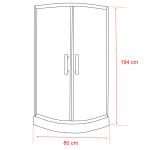 Spirit Bamboo 80x80 cm íves zuhanykabin zuhanytálcával