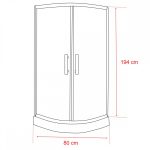Spirit Bamboo 80x80 cm íves zuhanykabin zuhanytálca nélkül