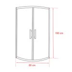 Spirit Clear 80x80 cm íves zuhanykabin zuhanytálca nélkül fekete