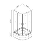 Spirit Deep 80x80 cm íves zuhanykabin zuhanytálcával