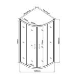 Spirit Mátrix 90x90 cm íves zuhanykabin zuhanytálca nélkül