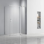 Simple 80x120 cm nyílóajtós aszimmetrikus zuhanykabin zuhanytálca nélkül