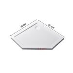 Modena Slim ötszögletű alacsony akril zuhanytálca 90x90 cm