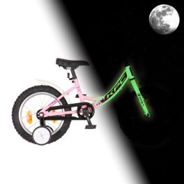   KPC FluoBike Kitty cicás VILÁGÍTÓS 16 rózsaszín fluoreszkáló gyermek kerékpár