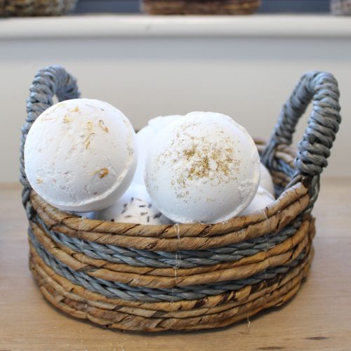Banánlevél és fekete raffia kosarak- 2 darabos szett