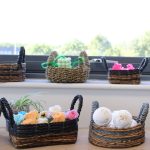 Banánlevél és fekete raffia kosarak- 2 darabos szett