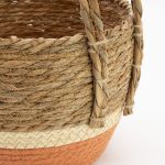 Nagy szalma és tengerifű kosarak – narancssárga – 3 darabos szett