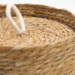 Tengerifű és pamut kerek kosarak fedéllel – natúr – 3 darabos szett