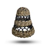 Natúr Banánlevél és Fekete Rafia Lámpaernyők - 3-mas szett