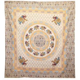   Ágytakaró / Falidísz  - Elefánt Mandala - Barna, Narancs és Krém