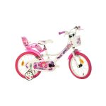Dino Bikes 16" gyermek kerékpár fehér színben rózsaszín mintával