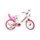 Dino Bikes 16" gyermek kerékpár fehér színben rózsaszín mintával