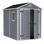 Keter MANOR 6 x 8 DD kerti tároló szürke / fehér, padlóval