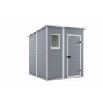 Keter MANOR 6 x 6 Penthouse kerti tároló szürke / fehér, padlóval