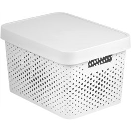 Curver Infinity Dots 17L doboz fedéllel, fehér