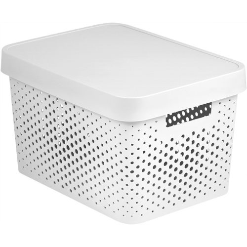 Curver Infinity Dots 17L doboz fedéllel, fehér