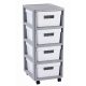 Curver Infinity 4x11L fiókos polc, szürke-fehér
