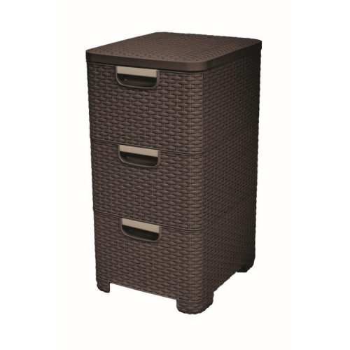 Curver Style 3x14L fiókos polc, sötétbarna