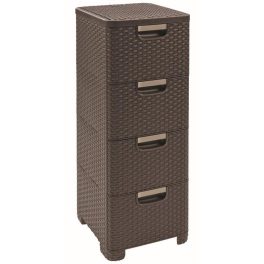 Curver Style 4x14L fiókos polc, sötétbarna