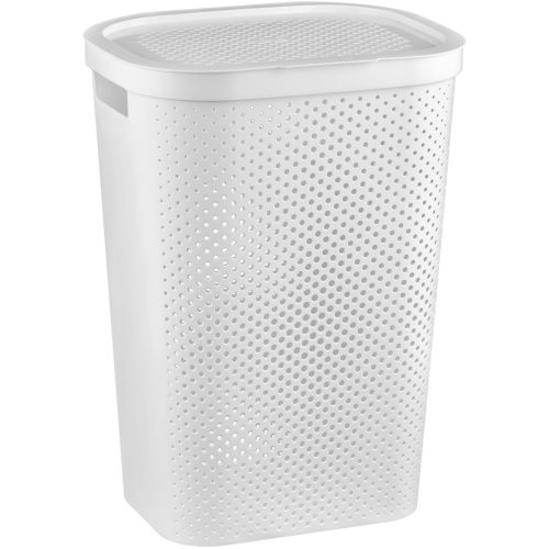 Curver Infinity Dots 60 literes szennyeskosár, fehér