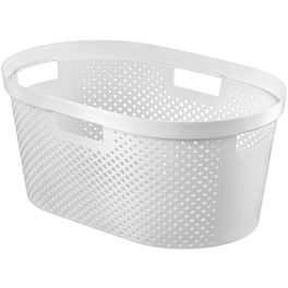 Curver Infinity Dots 40 literes tisztaruha kosár, fehér