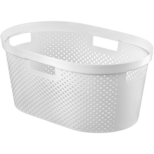 Curver Infinity Dots 40 literes tisztaruha kosár, fehér