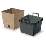 Prosperplast FURU SQUARE LOW ECO WOOD kaspó 30 cm naturo