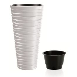 Prosperplast SAND SLIM virágcserép fehér 29,6 cm