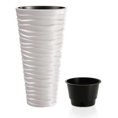 Prosperplast SAND SLIM virágcserép fehér 29,6 cm