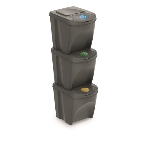 Prosperplast SORTIBOX 3 x 25 l szürke hulladékgyűjtő