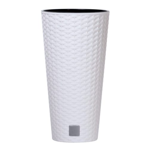 Prosperplast Rato Tubus virágcserép fehér 30 cm-es betéttel