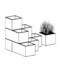 Virágcserép Prosperplast MADERA SQUARE  28,8 cm natur