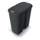 Hulladékgyűjtő Prosperplast COMPACTA Q DUO , 45 l újrahasznosított fekete, fekete fedéllel