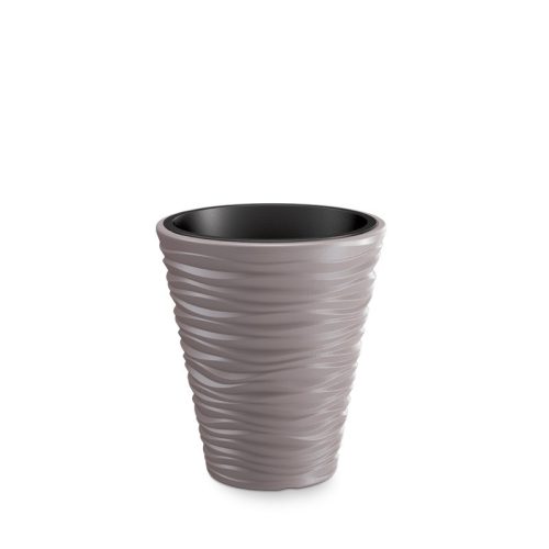 Prosperplast SAND virágcserép betéttel, 34,5 cm, mocca