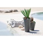 Prosperplast SAND virágcserép betéttel, 34,5 cm, mocca