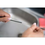 G21 BeEco Party fém szívószál, 6db ezüst, ívelt + tisztítókefe