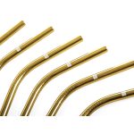G21 BeEco Party fém szívószálak 6 db arany, hajlított + tisztító kefe