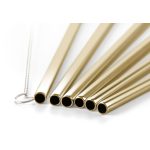 G21 BeEco Party fém szívószálak 6 db arany, hajlított + tisztító kefe