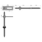 G21 tőcsavaros tetőkampó M10, 200 mm, hullámos tetőre, teljes készlet