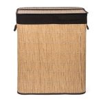 G21-es 105 literes szennyeskosár elválasztókkal, rattan utánzat, barna betéttel