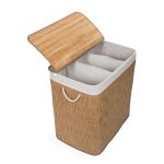 G21-es 150 literes szennyeskosár elválasztókkal, rattan utánzat, fehér betéttel
