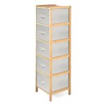 Bambusz állvány G21 5 kosárral, bézs színű