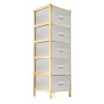 Bambusz állvány G21 5 kosárral, bézs színű