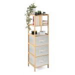 Bambusz állvány G21 5 kosárral, bézs színű