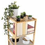 Bambusz állvány G21 5 kosárral, bézs színű