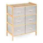 Bambusz polc G21 6 kosárral, bézs színű