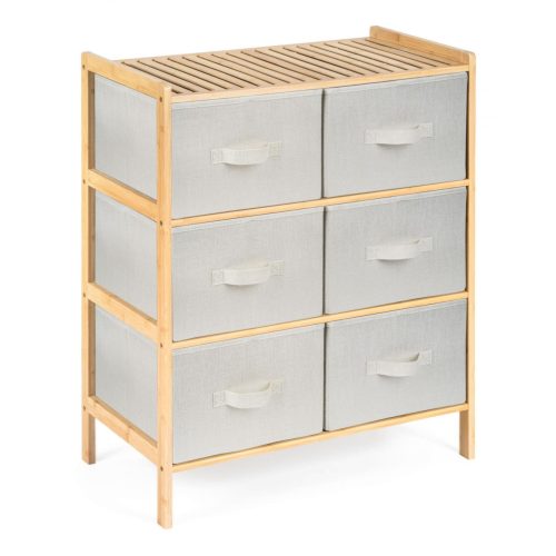 Bambusz polc G21 6 kosárral, bézs színű