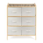 Bambusz polc G21 6 kosárral, bézs színű