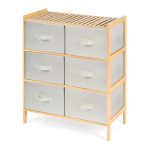 Bambusz polc G21 6 kosárral, bézs színű