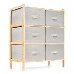 Bambusz polc G21 6 kosárral, bézs színű